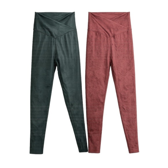 aerie Pants - Aerie OFFLINE Leggings Bundle Pink Green Crossover Waist Crackle - Small